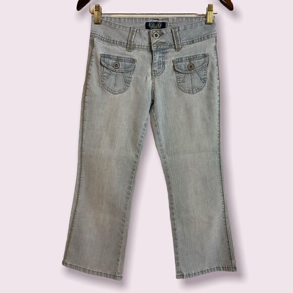 Angels Jrs Low Rise Boot Cut Flared Jeans - Picture 1 of 4